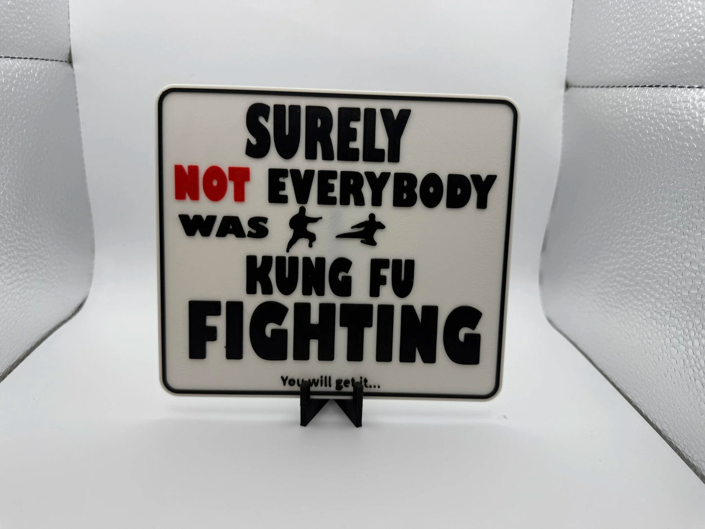 "Surely Not Everybody was Kung Fu Fighting" Sign