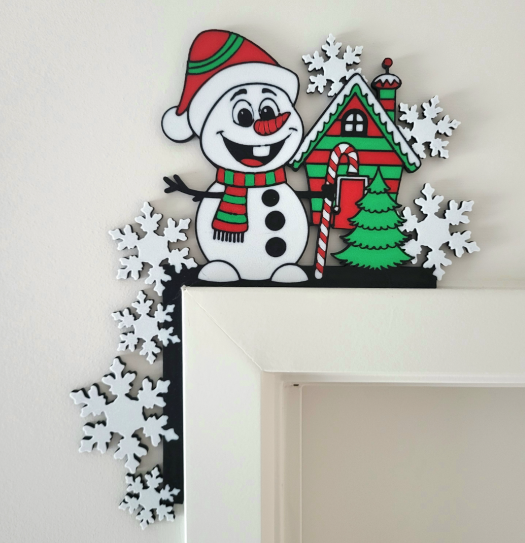 Snowman Christmas Door Topper