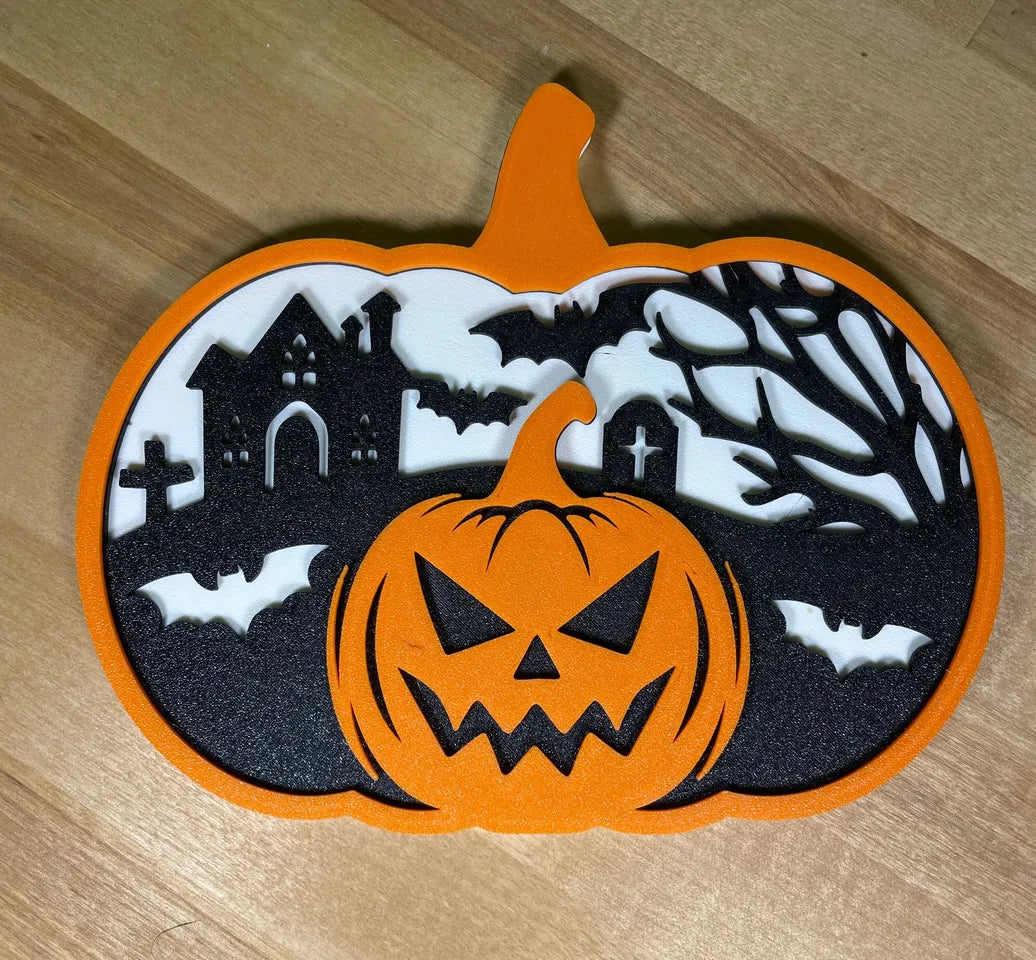 Halloween Spooky Pumkin Decor Sign