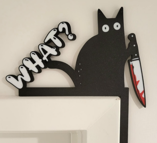 Suspicious Cat Door Topper