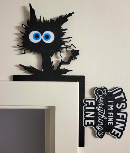 Stressed Cat Door Topper