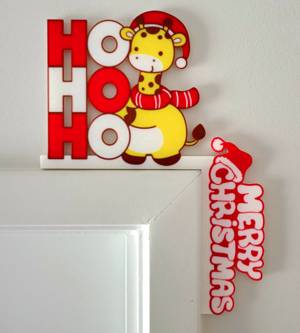 Girrafe Christmas Door Topper