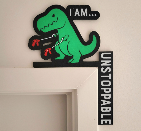 Boxing T-Rex Door Topper