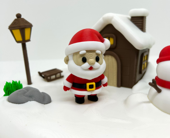 Santa and The Snowman Christmas Scene Decoration
