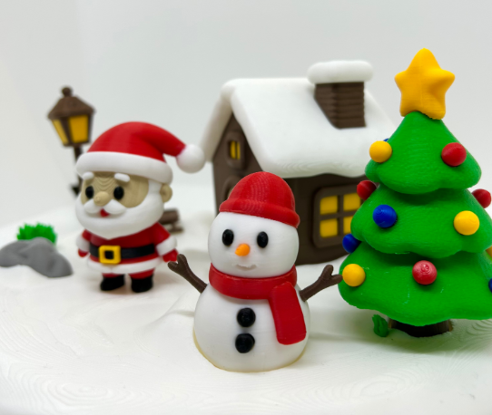 Santa and The Snowman Christmas Scene Decoration