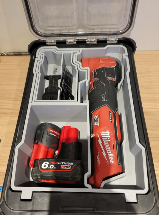Milwaukee Packout Organiser Insert for M12 Multi-Tool & Accessories Compact with Compartments for Tools & Battery Storage