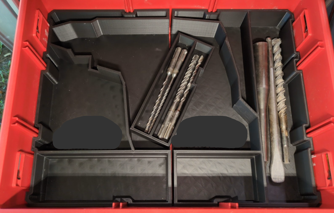 Milwauke Packout Full Drawer Insert For M18 SDS And Accesories - Fits 2 Drawer Unit