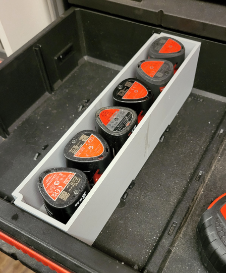 Milwaukee Packout Drawer Insert For 6 x M12 2Ah Batteries - Fits 2 and 3 Drawer Unites