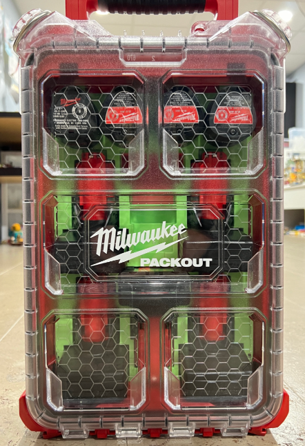 Milwaukee Packout Compact Organiser 10 x M12 Combination Battery Holder Insert - Both 6Ah And 2Ah