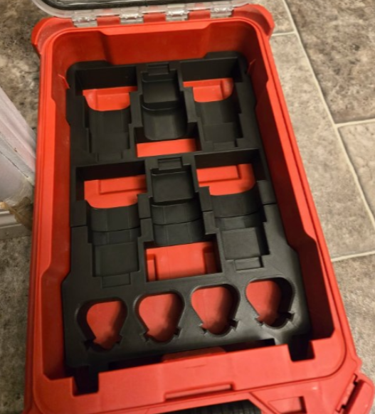 Milwaukee Packout Compact Organiser 10 x M12 Combination Battery Holder Insert - Both 6Ah And 2Ah