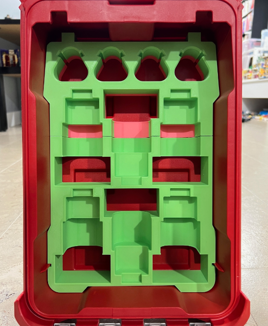 Milwaukee Packout Compact Organiser 10 x M12 Combination Battery Holder Insert - Both 6Ah And 2Ah