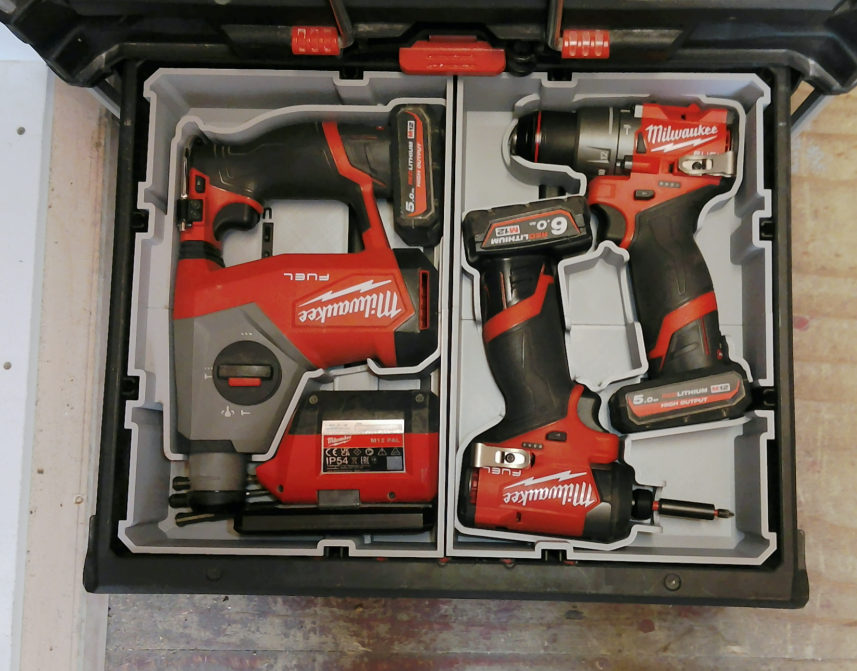 Milwaukee Packout Drawer Insert For M12 Impact Driver and Hammer Drill - Fits 2 Drawer And 3 Drawer