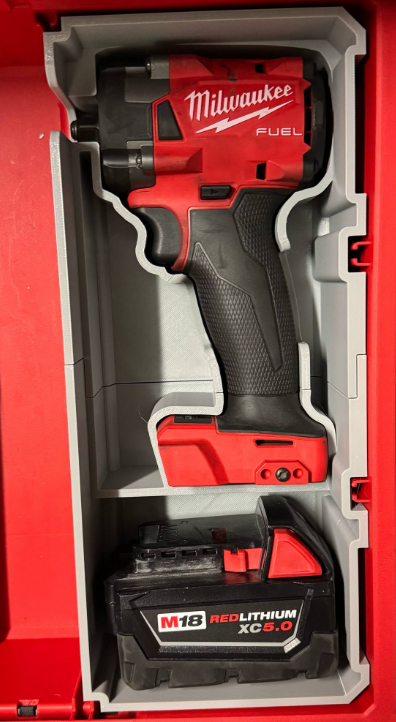 Milwaukee Packout Drawer Insert For M12 Stubbey Impact Wrench - Fits 2 Drawer And 3 Drawer