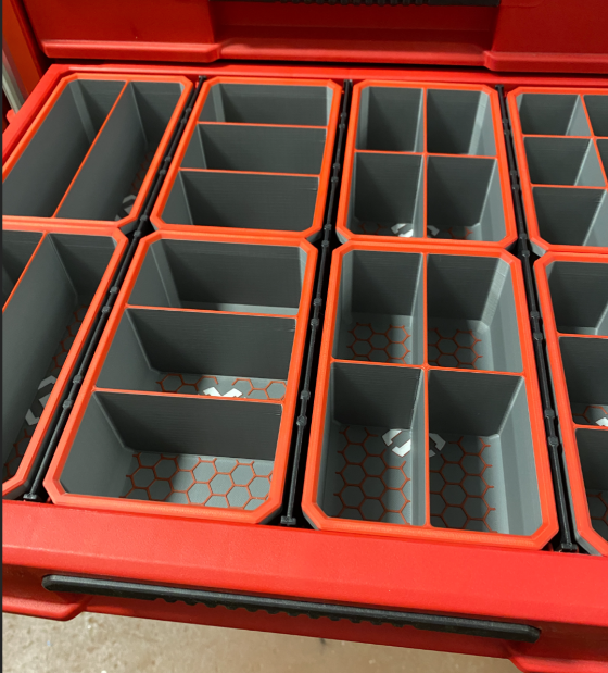 Milwaukee Packout Drawer Complete Set Of 8 Organiser Bins -  Fits All Drawer Sizes