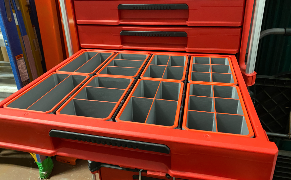 Milwaukee Packout Drawer Complete Set Of 8 Organiser Bins -  Fits All Drawer Sizes